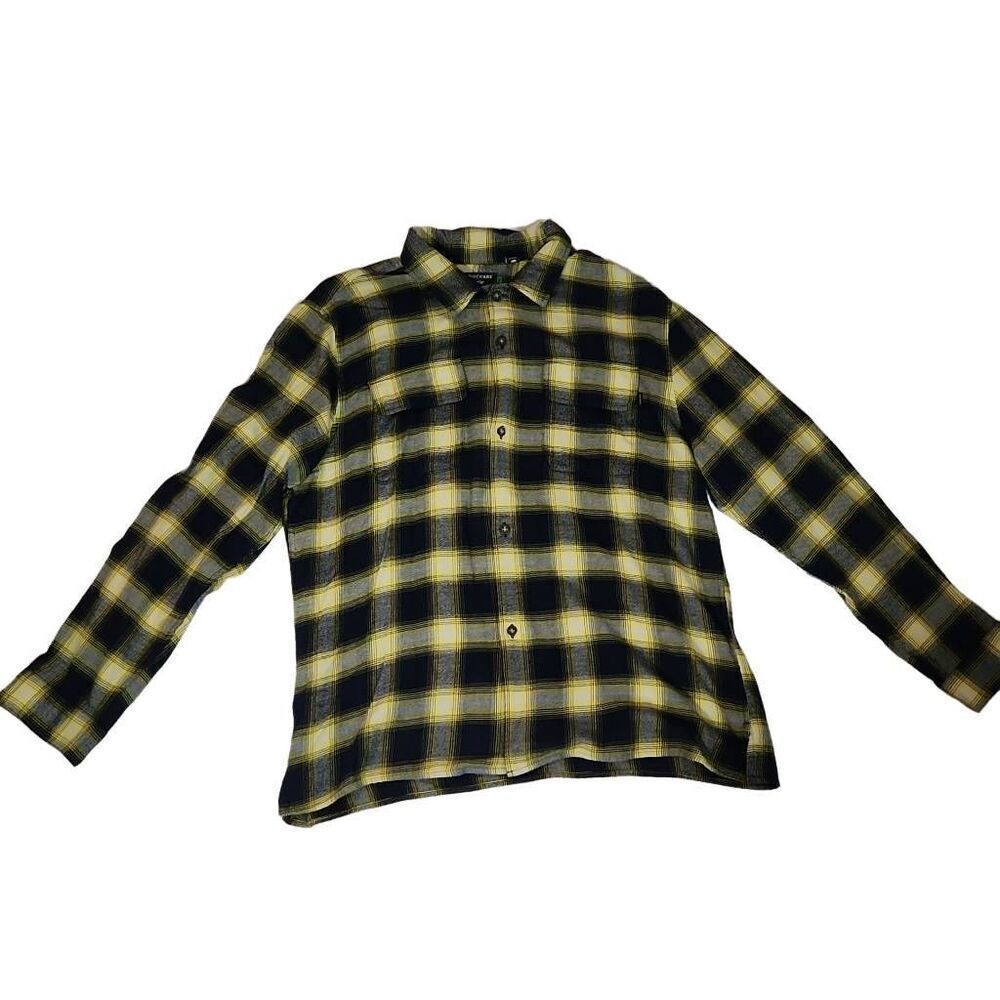 Dockers Men's Size XL Blue Yellow Plaid Flannel Button Down Shirt